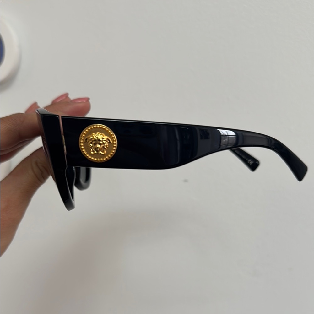 Versace Black Sunglasses with Gold Medusa Detail